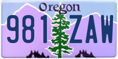 OR license plate 981ZAW