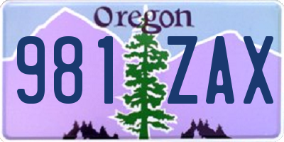 OR license plate 981ZAX
