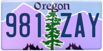 OR license plate 981ZAY