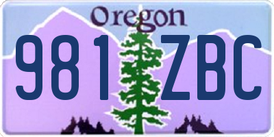 OR license plate 981ZBC