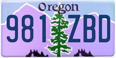 OR license plate 981ZBD