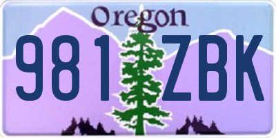 OR license plate 981ZBK