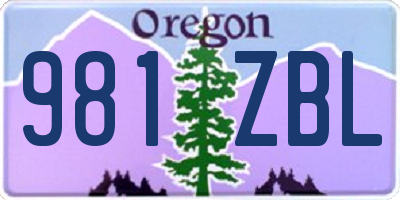 OR license plate 981ZBL