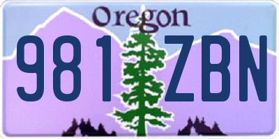 OR license plate 981ZBN
