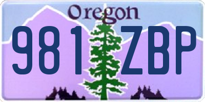 OR license plate 981ZBP