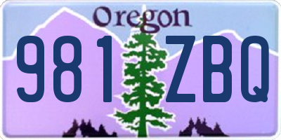 OR license plate 981ZBQ