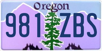 OR license plate 981ZBS