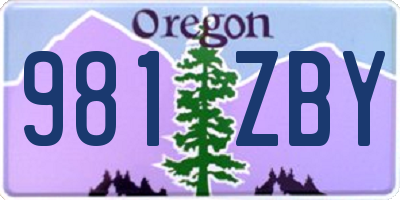 OR license plate 981ZBY