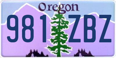 OR license plate 981ZBZ