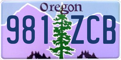 OR license plate 981ZCB