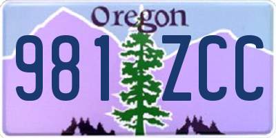 OR license plate 981ZCC