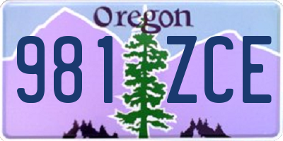 OR license plate 981ZCE