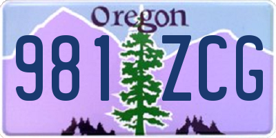 OR license plate 981ZCG