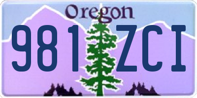 OR license plate 981ZCI