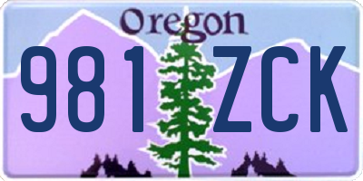 OR license plate 981ZCK