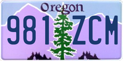 OR license plate 981ZCM