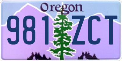 OR license plate 981ZCT