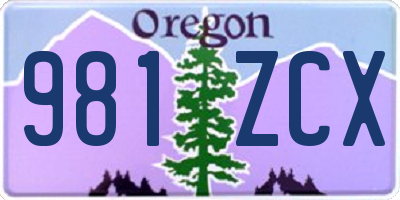 OR license plate 981ZCX