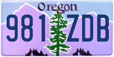 OR license plate 981ZDB