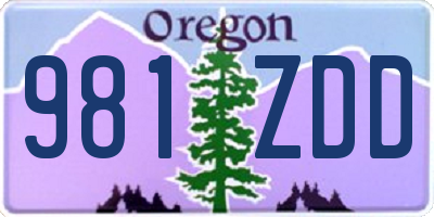 OR license plate 981ZDD