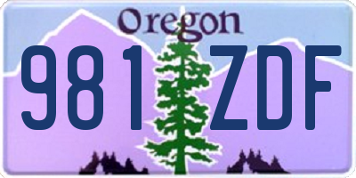 OR license plate 981ZDF