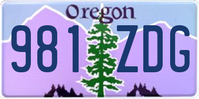 OR license plate 981ZDG