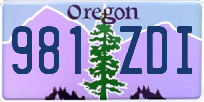 OR license plate 981ZDI