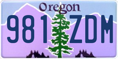 OR license plate 981ZDM