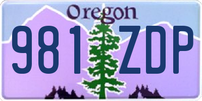 OR license plate 981ZDP