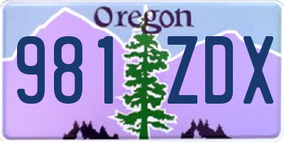 OR license plate 981ZDX