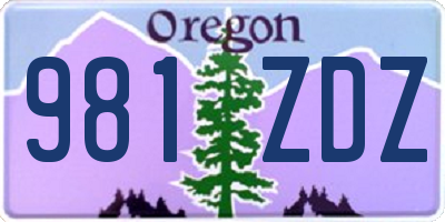 OR license plate 981ZDZ