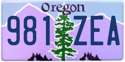 OR license plate 981ZEA