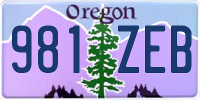 OR license plate 981ZEB