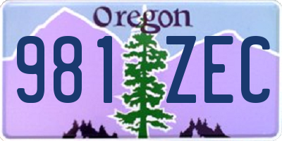 OR license plate 981ZEC