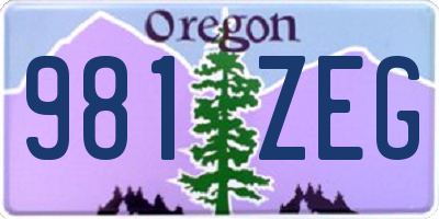 OR license plate 981ZEG