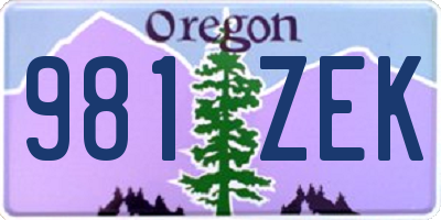 OR license plate 981ZEK