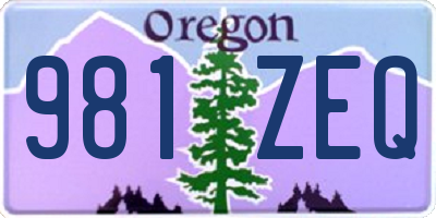 OR license plate 981ZEQ