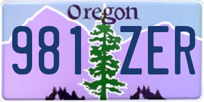 OR license plate 981ZER