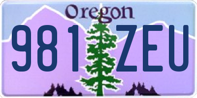 OR license plate 981ZEU