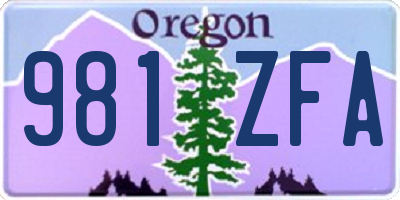 OR license plate 981ZFA