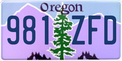 OR license plate 981ZFD