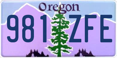 OR license plate 981ZFE