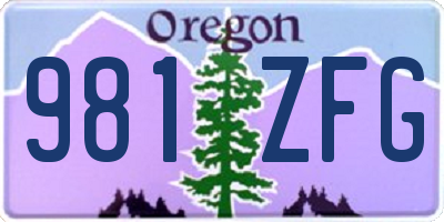 OR license plate 981ZFG