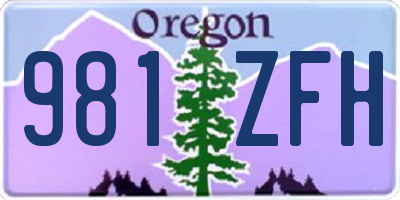 OR license plate 981ZFH