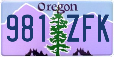OR license plate 981ZFK