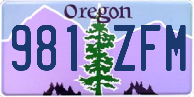 OR license plate 981ZFM