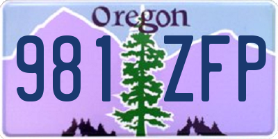OR license plate 981ZFP
