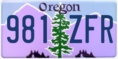 OR license plate 981ZFR