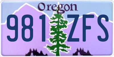 OR license plate 981ZFS