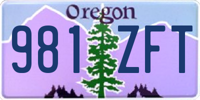 OR license plate 981ZFT